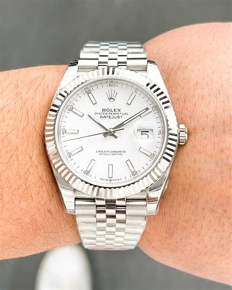 rolex datejust 41 jubilee fluted bezel|Rolex Datejust 41 white jubilee.